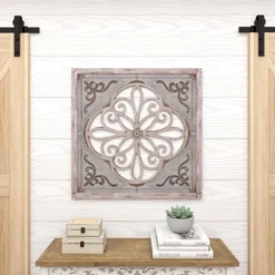 Farmhouse Wood Wall Decor Gray - Olivia & May -Safavieh Store GUEST 35cd4a6e 93b5 4d24 bcfe 82c01c86849c