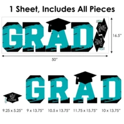 Big Dot Of Happiness Teal Graduation Party Decor - Vinyl Wall Decals - Grad -Safavieh Store GUEST 35e014d3 b9e5 4a6f 8b84 f7a818fbc162
