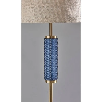 Glass Delilah Floor Lamp Antique Brass/Blue - Adesso 6 Glass Delilah Floor Lamp Antique Brass/Blue - Adesso - Image 4