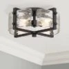 Possini Euro Design Adri Modern Ceiling Light Flush Mount Fixture Black 16 1/2" Wide Black 4-Light Textured Glass For Bedroom Kitchen Living Room Home -Safavieh Store GUEST 37893362 2781 45a3 9fc4 22c6b9dc3631
