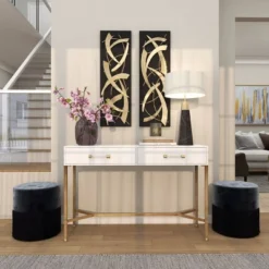 Set Of 2 Metal Abstract Dimensional Wall Decors With Wood Backing Gold - Olivia & May -Safavieh Store GUEST 37d20b6d 263d 423f 932b b932d4e7157b