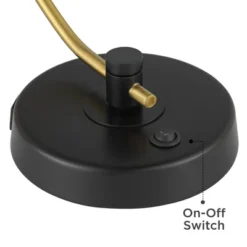 Possini Euro Design Modern Mid Century Desk Lamp 28 1/2" Tall Warm Gold Black With Dual USB Charging Ports For Bedroom Living Room Office Reading Home -Safavieh Store GUEST 37d827a2 bca5 4123 ad36 397ef850feaf