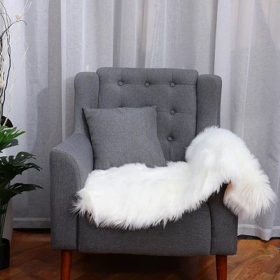 PiccoCasa Artificial Animal Wool Modern Floor Mats 1 Pc 6 PiccoCasa Artificial Animal Wool Modern Floor Mats 1 Pc - Image 4