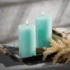 Sea Foam Pillar Candles - Set Of 2