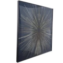 Porcelain Starburst Radial Wall Decor With Gold Accent Dark Blue - CosmoLiving By Cosmopolitan