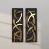 Set Of 2 Metal Abstract Dimensional Wall Decors With Wood Backing Gold - Olivia & May -Safavieh Store GUEST 38aa72f0 20a3 4875 9024 9f6e230676bf