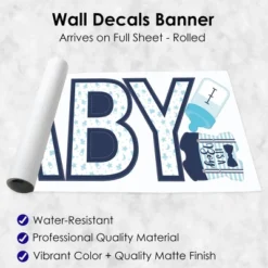 Big Dot Of Happiness It's A Boy - Peel And Stick Blue Baby Shower Standard Banner Wall Decals - Baby -Safavieh Store GUEST 38b6995a 7f3f 4840 80b7 4ee890cb938d