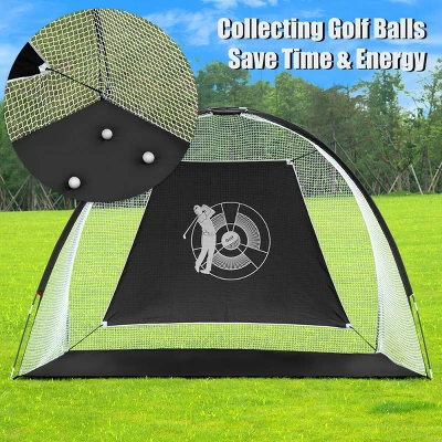 Costway Portable 10' Golf Practice Set Golf Hitting Net Cage W Target Bag Ball Grass Mat 5 Costway Portable 10' Golf Practice Set Golf Hitting Net Cage W Target Bag Ball Grass Mat - Image 3