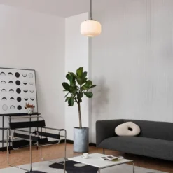 Novogratz X Globe Lily 1-Light Matte Brass Pendant Lighting With Frosted Ribbed Glass Shade - Globe Electric -Safavieh Store GUEST 3a6e4229 3f61 49f0 bc5a df38b9d00980