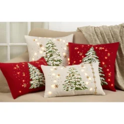 Saro Lifestyle Christmas Tree Throw Pillow With LED Lights -Safavieh Store GUEST 3c942f56 d547 45ab 901a ea1f4a4c04c7