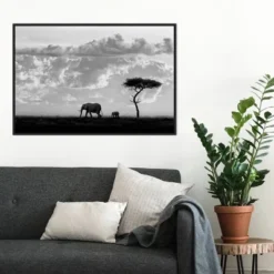 33" X 22" Elephant Silhouettes At Maasai Mara By 1x Framed Canvas Wall Art Black - Amanti Art -Safavieh Store GUEST 3d83a723 bc9c 4e8c 9677 a1a117e1f319
