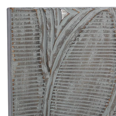 Set Of 2 Wooden Leaf Intricately Carved Wall Decors Gray - Olivia & May 7 Set Of 2 Wooden Leaf Intricately Carved Wall Decors Gray - Olivia & May - Image 5