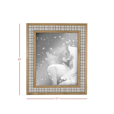 8X10 Inch Tan Plaid Fabric Picture Frame With MDF, Wood & Glass By Foreside Home & Garden 7 8X10 Inch Tan Plaid Fabric Picture Frame With MDF, Wood & Glass By Foreside Home & Garden - Image 5