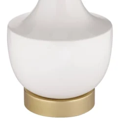 360 Lighting Nesbit Modern Mid Century Table Lamps 25" High Set Of 2 White Ceramic With USB Charging Port Drum Shade For Bedroom Living Room Bedside -Safavieh Store GUEST 4091fd95 6789 4c3e 87bb 8a826b13bf27