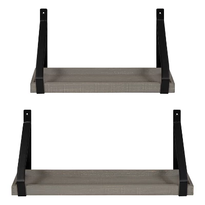 2pc Sudbury Wood And Metal Wall Shelf Set - Kate & Laurel All Things Decor 3 2pc Sudbury Wood And Metal Wall Shelf Set - Kate & Laurel All Things Decor