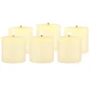 6pk Unscented Flat Top Smooth Pillar Candles Ivory - Stonebriar Collection