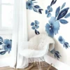Clara Jean April Showers Flowers Peel And Stick Giant Wall Decal Blue - RoomMates