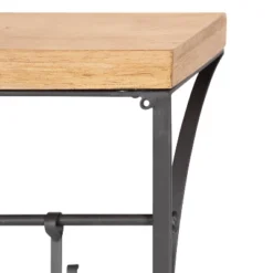 24" X 9" Ozias Shelf With Hooks Rustic Brown/Black - Kate & Laurel All Things Decor -Safavieh Store GUEST 445567de 323f 47bd 8a0f a1f48ac2df38