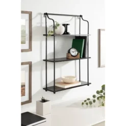 21" X 32" Walters Wood/Metal 3 Tier Shelving Black - Kate & Laurel All Things Decor -Safavieh Store GUEST 44ef7053 347b 4752 a26e 06b28f22701e