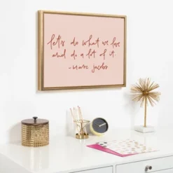 18" X 24" Sylvie Do What We Love Framed Canvas Wall Art By Maja Tomljanovic Gold - Kate And Laurel -Safavieh Store GUEST 45001a3b c718 4523 a680 53caff28c362