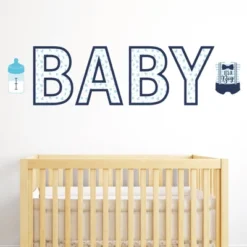Big Dot Of Happiness It's A Boy - Peel And Stick Blue Baby Shower Standard Banner Wall Decals - Baby