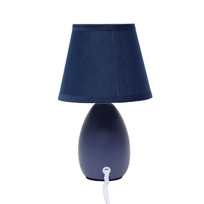 9.45" 2pk Petite Ceramic Oblong Bedside Table Desk Lamps With Matching Tapered Drum Shade Blue - Creekwood Home 3 9.45" 2pk Petite Ceramic Oblong Bedside Table Desk Lamps With Matching Tapered Drum Shade Blue - Creekwood Home