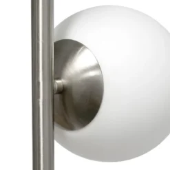 66" Tall Mid-Century Modern Tree Floor Lamp With Dual White Glass Globe Shade Brushed Nickel - Simple Designs -Safavieh Store GUEST 474c309c d1ec 477d a1ad cf4c7889434b