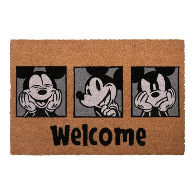 Mickey Mouse 2pk Coir Door Mats Gray 4 Mickey Mouse 2pk Coir Door Mats Gray - Image 3