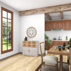 Wood Scroll Carved Beading Wall Decor With Metal Accents Brown - Olivia & May -Safavieh Store GUEST 489899fd 8482 4434 a33b b7711f355065