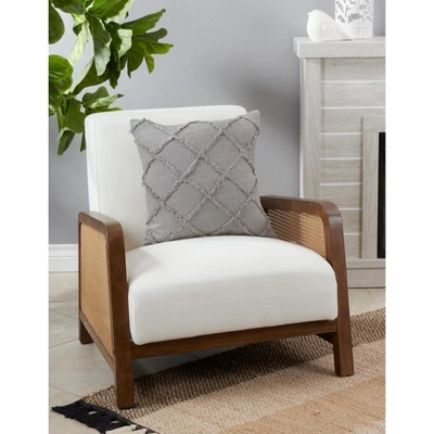 Saro Lifestyle Diamond Design Tufted Poly Filled Pillow 4 Saro Lifestyle Diamond Design Tufted Poly Filled Pillow - Image 2