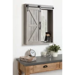Decorative Wood Wall Storage Cabinet With Vanity Mirror Rustic Gray - Kate & Laurel All Things Decor 11 Decorative Wood Wall Storage Cabinet With Vanity Mirror Rustic Gray - Kate & Laurel All Things Decor -Safavieh Store GUEST 48ec0754 2812 44d2 b121 240142e00282