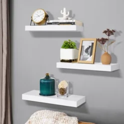 Sorbus Rustic Wood Hanging Rectangle Wall Shelves -Safavieh Store GUEST 49882987 8980 48b7 82a7 58e015a026fd