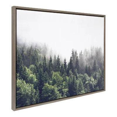 28" X 38" Sylvie Lush Green Forest On A Foggy Day Framed Canvas Gray - Kate & Laurel All Things Decor 3 28" X 38" Sylvie Lush Green Forest On A Foggy Day Framed Canvas Gray - Kate & Laurel All Things Decor
