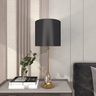 Metal Buffet Lamp With Drum Shade Black - Olivia & May 12 Metal Buffet Lamp With Drum Shade Black - Olivia & May - Image 10