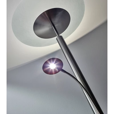 72" Stellar Combo Torchiere Steel (Includes LED Light Bulb) - Adesso 5 72" Stellar Combo Torchiere Steel (Includes LED Light Bulb) - Adesso - Image 3