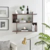 35.4" X 32" Manasa Floating Geometric Kilter 2 Tier Wall Shelf - Danya B.