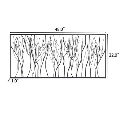 LuxenHome Black Abstract Trees Rectangular Metal Wall Decor 11 LuxenHome Black Abstract Trees Rectangular Metal Wall Decor - Image 9