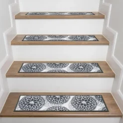 World Rug Gallery Modern Floral Circles Non-Slip Stair Treads -Safavieh Store GUEST 4ee88efa 56b8 4b1a a783 1b5233d1e159