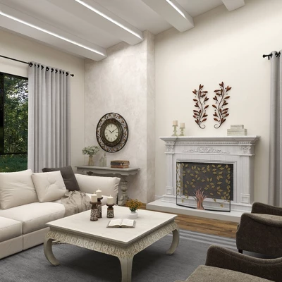 Metal Leaf Wall Decor Set Of 2 Brown - Olivia & May 4 Metal Leaf Wall Decor Set Of 2 Brown - Olivia & May - Image 2