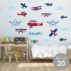 Big Dot Of Happiness Taking Flight - Airplane - Peel And Stick Nursery And Kids Room Vinyl Wall Art Stickers - Wall Decals - Set Of 20 -Safavieh Store GUEST 50011645 9dbe 4291 9d4a 3e25d5d1efd8
