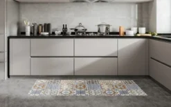 J&V TEXTILES 20" X 55" Oversized Cushioned Anti-Fatigue Kitchen Runner Mat (Brown Tile)