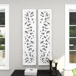 Set Of 2 Wood Floral Intricately Carved Scroll Wall Decors White - Olivia & May -Safavieh Store GUEST 520c572c ff60 4c58 83fe 98bfbccbc8f9