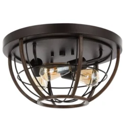 15.75" 3-Light Lyla Rustic Farmhouse Iron LED Flush Mount Wood Finished/Oil Rubbed Bronze - JONATHAN Y 19 15.75" 3-Light Lyla Rustic Farmhouse Iron LED Flush Mount Wood Finished/Oil Rubbed Bronze - JONATHAN Y -Safavieh Store GUEST 5261048e adfa 4f65 9b08 ab6503b40ec1