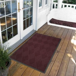 2'x3' Solid Diamond Doormat Burgundy/Black - HomeTrax