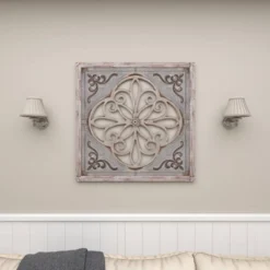 Farmhouse Wood Wall Decor Gray - Olivia & May -Safavieh Store GUEST 55696814 5734 4a47 a897 4aa9ab492002