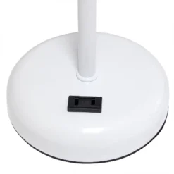 19.5" Bedside Power Outlet Base Metal Table Desk Lamp In White Fabric Shade - Creekwood Home -Safavieh Store GUEST 55e76455 5f76 4114 b613 3d65b122caa6