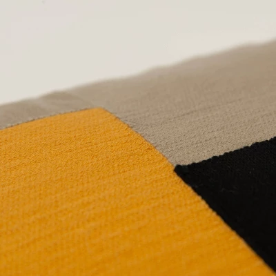 20"x20" Oversize Color Block Poly Filled Square Throw Pillow Yellow - Rizzy Home 4 20"x20" Oversize Color Block Poly Filled Square Throw Pillow Yellow - Rizzy Home - Image 2