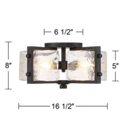 Possini Euro Design Adri Modern Ceiling Light Flush Mount Fixture Black 16 1/2" Wide Black 4-Light Textured Glass For Bedroom Kitchen Living Room Home -Safavieh Store GUEST 567ddd16 51a8 4ee3 a709 ba37f671124a