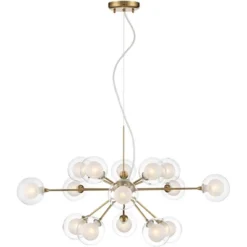 Possini Euro Design Spheres Antique Brass Chandelier 30" Wide Mid Century Modern Sputnik Glass Shade 15-Light Fixture For Dining Room Kitchen Island -Safavieh Store GUEST 57466d51 b9a1 4b51 8c30 e9c4a9835d77