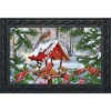 Briarwood Lane Gathered Together Winter Doormat Cardinals Birdfeeder Indoor Outdoor 30" X 18"